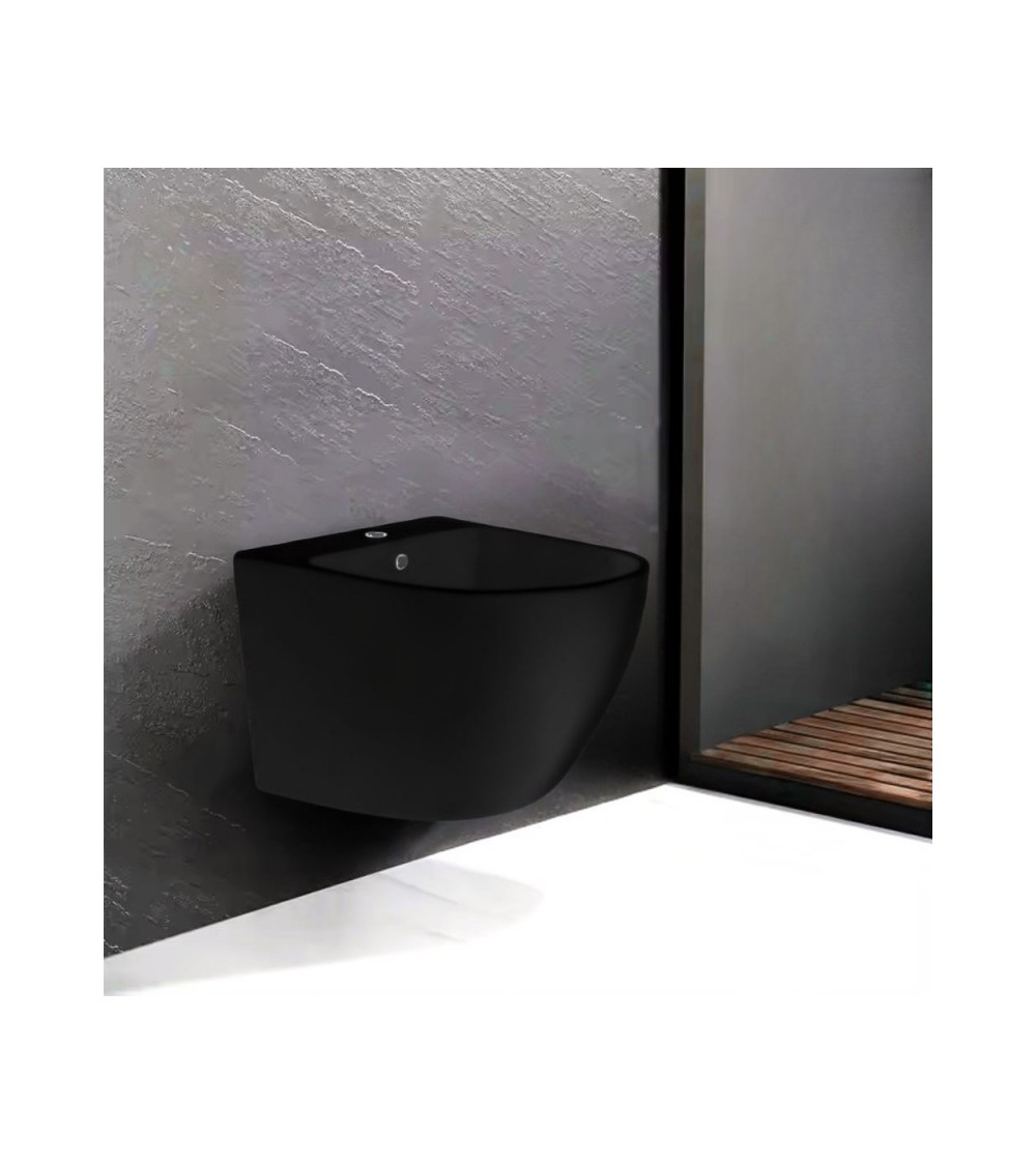 Bidet sospeso YJ-BD08 48.5x36x36 cm nero opaco