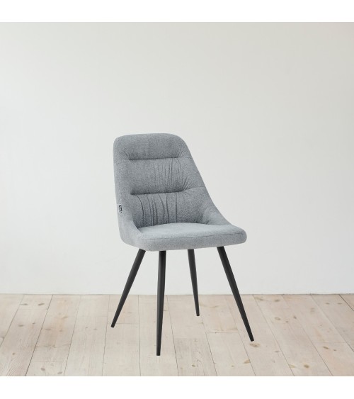 Sedia imbottita Cascade in tessuto colore grigio chiaro set 2 pezzi