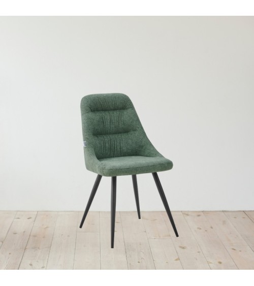 Sedia imbottita Cascade in tessuto colore verde set 2 pezzi