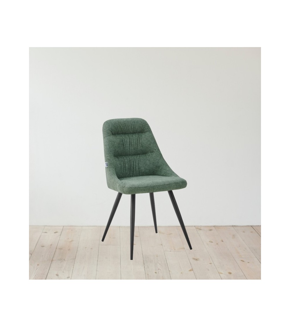 Sedia imbottita Cascade in tessuto colore verde set 2 pezzi
