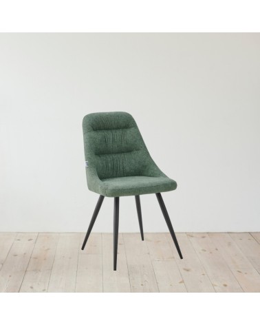Sedia imbottita Cascade in tessuto colore verde set 2 pezzi