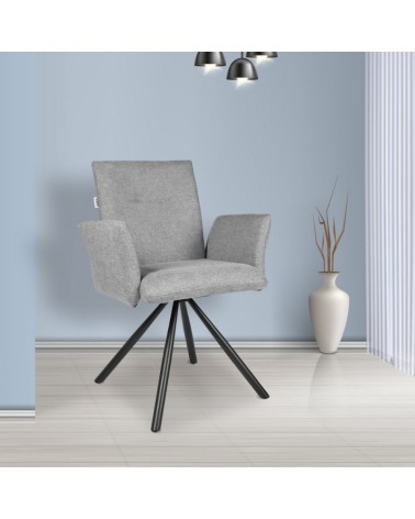 Sedia imbottita girevole Mosaic in tessuto colore grigio set 2 pezzi