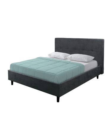 Letto matrimoniale Snello con rete fissa in tessuto Ash grigio