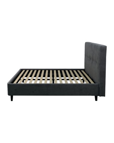 Letto matrimoniale Snello con rete fissa in tessuto Ash grigio