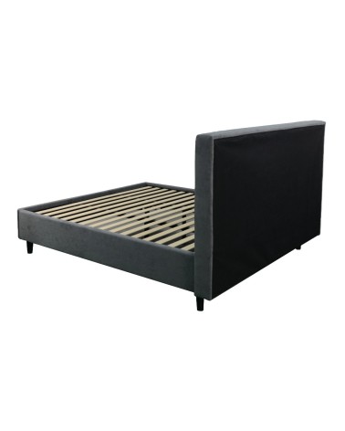 Letto matrimoniale Snello con rete fissa in tessuto Ash grigio