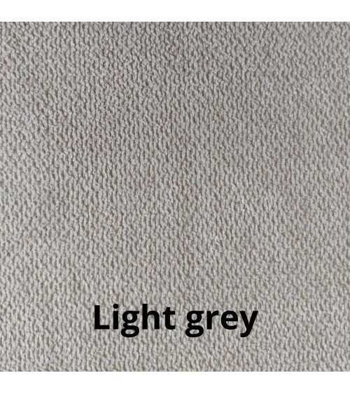 Letto matrimoniale Snello con rete fissa in tessuto grigio chiaro