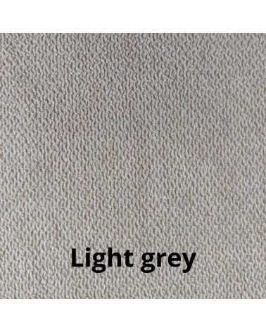Letto matrimoniale Snello con rete fissa in tessuto grigio chiaro