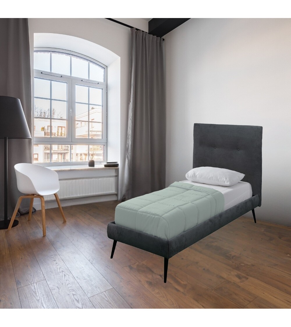 Letto singolo Stiletto con rete fissa in tessuto Ash grigio
