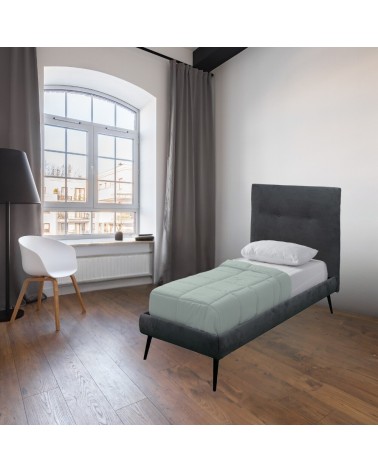 Letto singolo Stiletto con rete fissa in tessuto Ash grigio