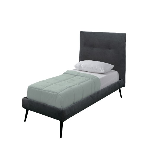 Letto singolo Stiletto con rete fissa in tessuto Ash grigio