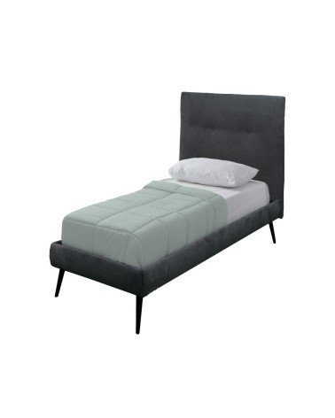 Letto singolo Stiletto con rete fissa in tessuto Ash grigio