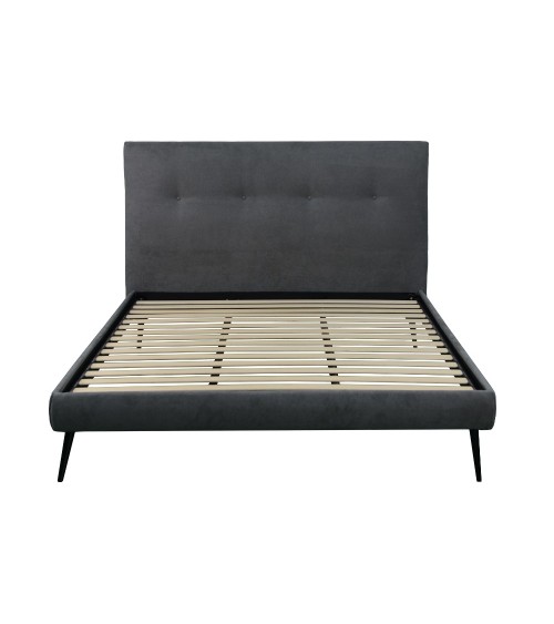 Letto singolo Stiletto con rete fissa in tessuto Ash grigio