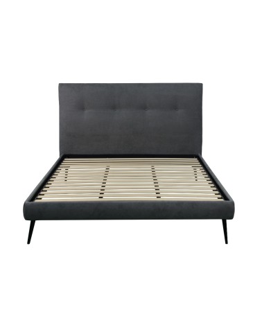 Letto singolo Stiletto con rete fissa in tessuto Ash grigio