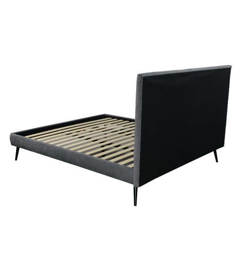 Letto singolo Stiletto con rete fissa in tessuto Ash grigio