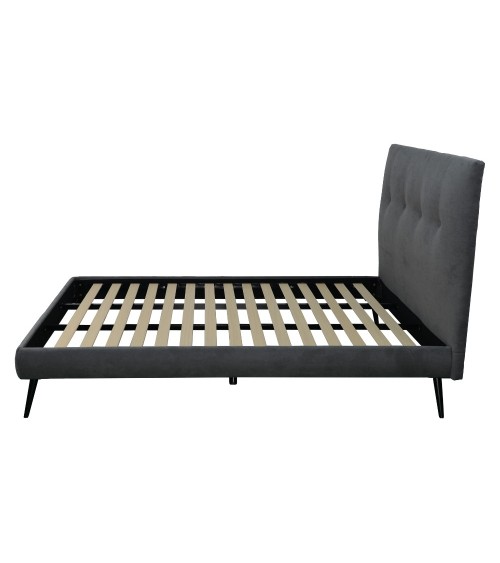 Letto singolo Stiletto con rete fissa in tessuto Ash grigio