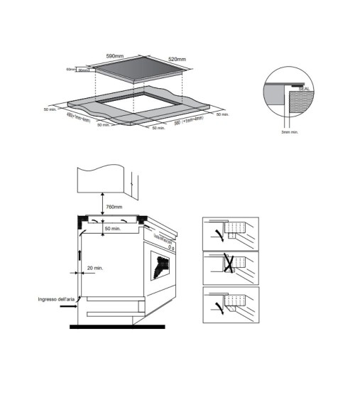 Piano cottura induzione da incasso 4 zone Master Kitchen MKHI604BK