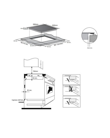Piano cottura induzione da incasso 4 zone Master Kitchen MKHI604BK