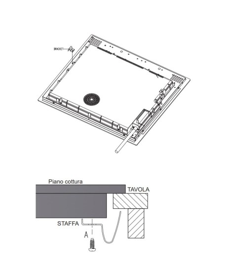 Piano cottura induzione da incasso 4 zone Master Kitchen MKHI604BK