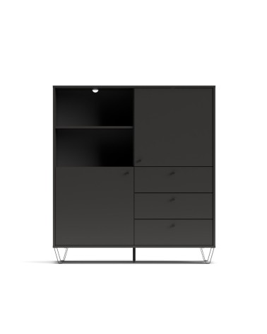 Credenza Aldo 6 con 2 ante e 3 cassetti colore antracite