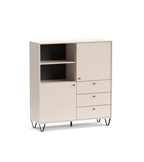 Credenza Aldo 6 con 2 ante e 3 cassetti colore cashmere