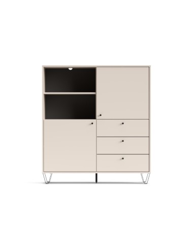 Credenza Aldo 6 con 2 ante e 3 cassetti colore cashmere