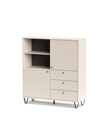 Credenza Aldo 6 con 2 ante e 3 cassetti colore cashmere