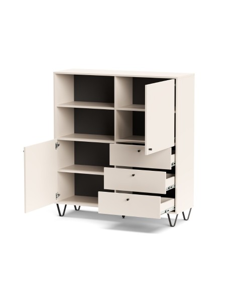Credenza Aldo 6 con 2 ante e 3 cassetti colore cashmere