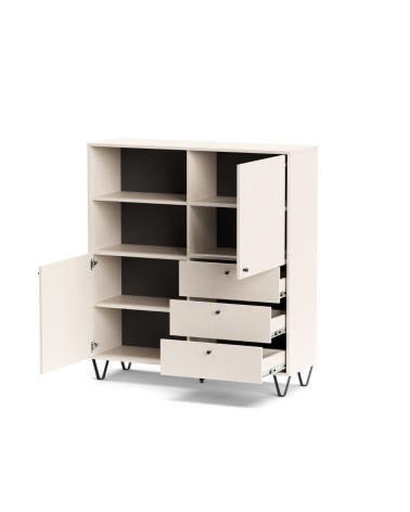 Credenza Aldo 6 con 2 ante e 3 cassetti colore cashmere