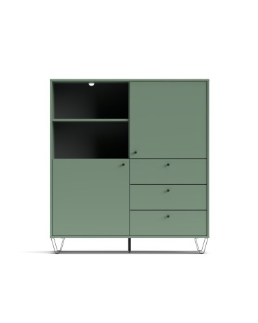 Credenza Aldo 6 con 2 ante e 3 cassetti colore verde