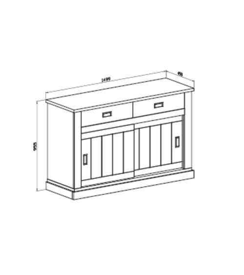 Madia AnthonyIII 52 con 2 ante scorrevoli e 2 cassetti colore ancona oak stile shabby