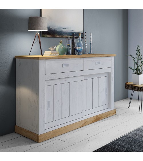 Madia AnthonyIII 52 con 2 ante scorrevoli e 2 cassetti colore rovere wotan e anderson pine stile shabby