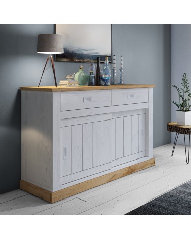 Madia AnthonyIII 52 con 2 ante scorrevoli e 2 cassetti colore rovere wotan e anderson pine stile shabby