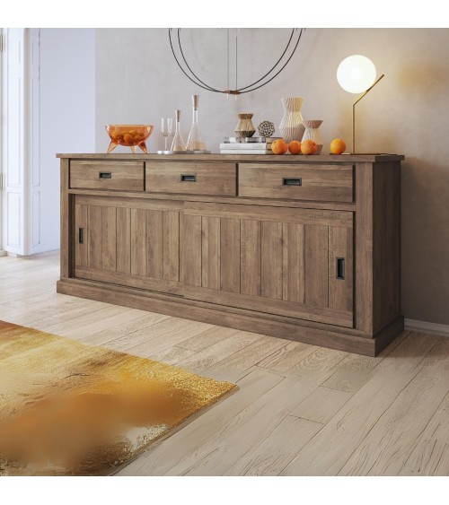 Madia AnthonyIII 67070 con 2 ante scorrevoli e 3 cassetti colore noce eastwood stile shabby
