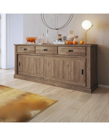 Madia AnthonyIII 67070 con 2 ante scorrevoli e 3 cassetti colore noce eastwood stile shabby