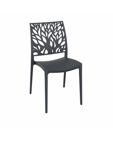Sedia Tree in polipropilene rinforzata con fibra di vetro colore grigio metal set 4 pezzi