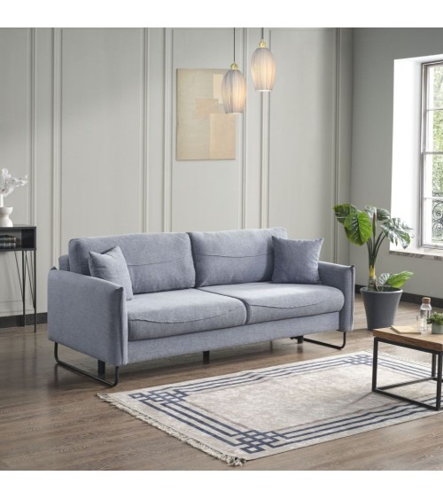 Divano letto Fly in Twist 18 grigio chiaro con piedi neri