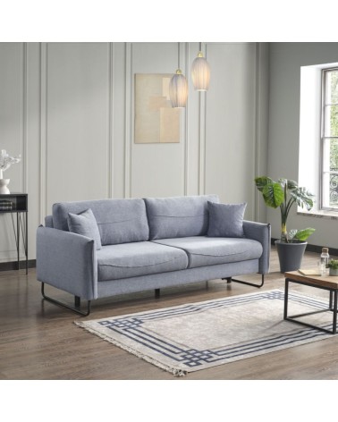 Divano letto Fly in Twist 18 grigio chiaro con piedi neri