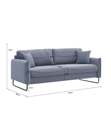 Divano letto Fly in Twist 18 grigio chiaro con piedi neri