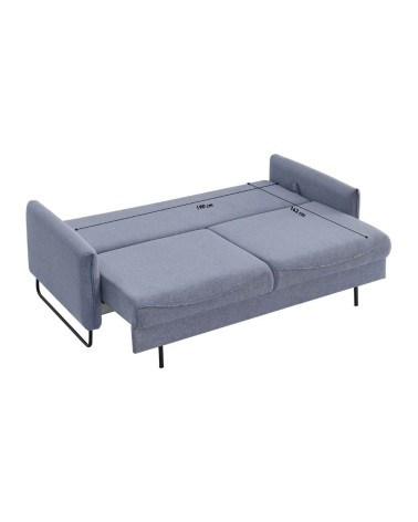 Divano letto Fly in Twist 18 grigio chiaro con piedi neri