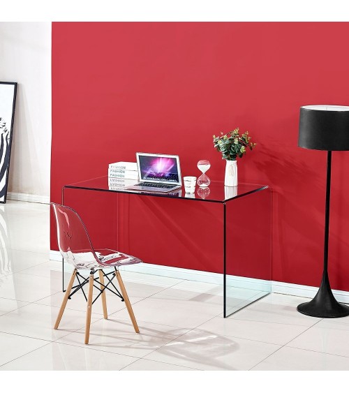 Tavolo scrivania Tamerice in vetro temperato 125x70x75 cm.