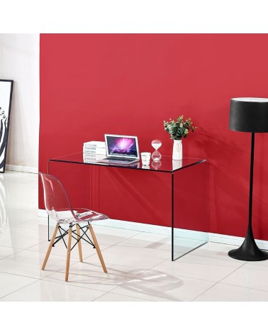 Tavolo scrivania Tamerice in vetro temperato 125x70x75 cm.