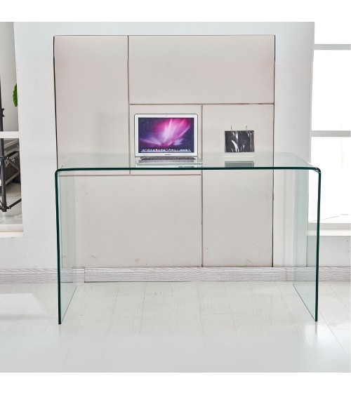 Tavolo scrivania Tamerice in vetro temperato 125x70x75 cm.