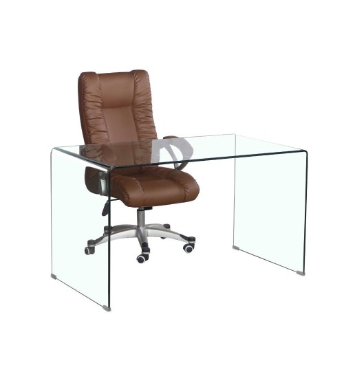 Tavolo scrivania Tamerice in vetro temperato 125x70x75 cm.