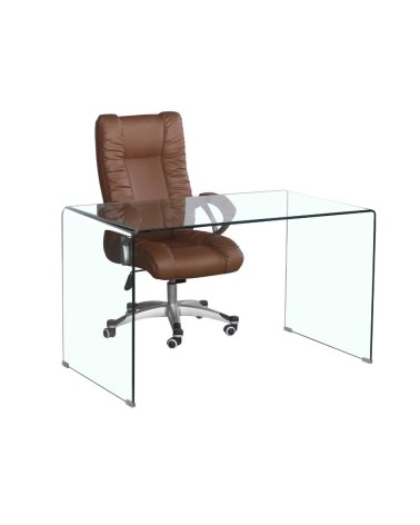Tavolo scrivania Tamerice in vetro temperato 125x70x75 cm.