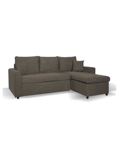 Divano con penisola reversibile Golf e letto estraibile in tessuto khaki Enjoy09