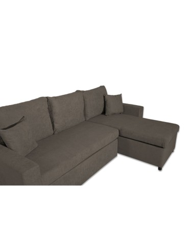 Divano con penisola reversibile Golf e letto estraibile in tessuto khaki Enjoy09