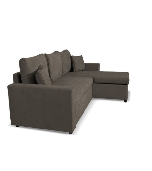 Divano con penisola reversibile Golf e letto estraibile in tessuto khaki Enjoy09