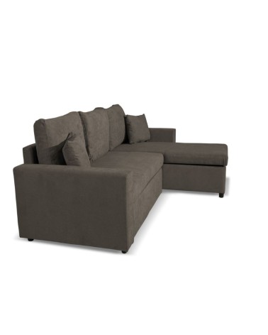 Divano con penisola reversibile Golf e letto estraibile in tessuto khaki Enjoy09