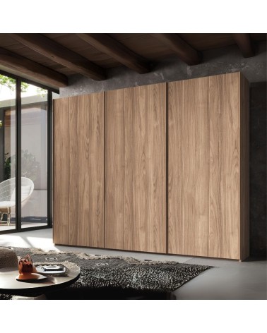 Armadio scorrevole Step 3 ante in legno colore noce america