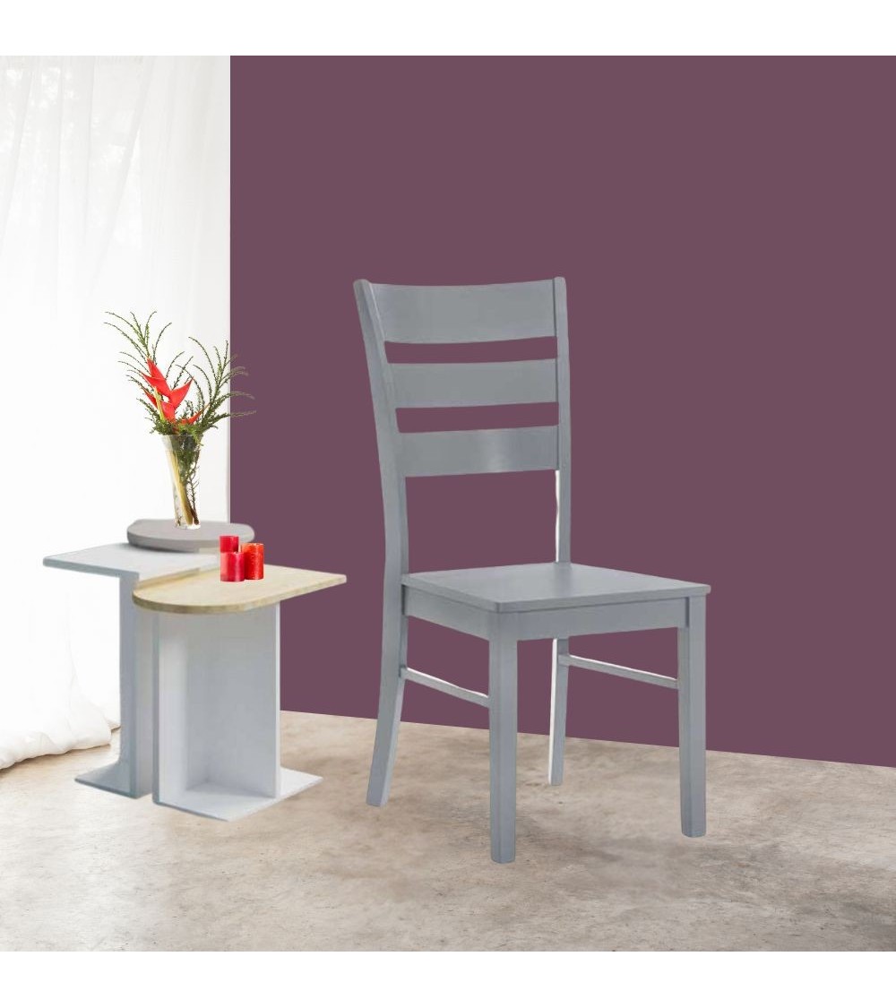 Sedia in legno Lisa colore grigio H 99x46x54.5 cm. set 2 pezzi